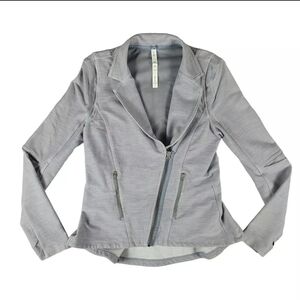 Lululemon Blazer Jacket Womens 12 Ride On Rock On Fossil Gray Moto